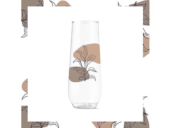 TOSSWARE 9oz Botanical Plastic Flute 6Pk
