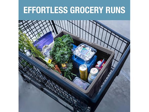 CleverMade Collapsible Shopping Basket 32L- Gray