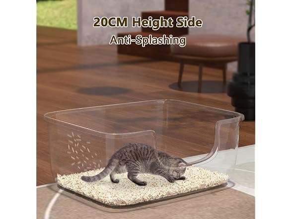 White Large Cat Litter Box 19.7"L x 15.76"W x 8.67"H