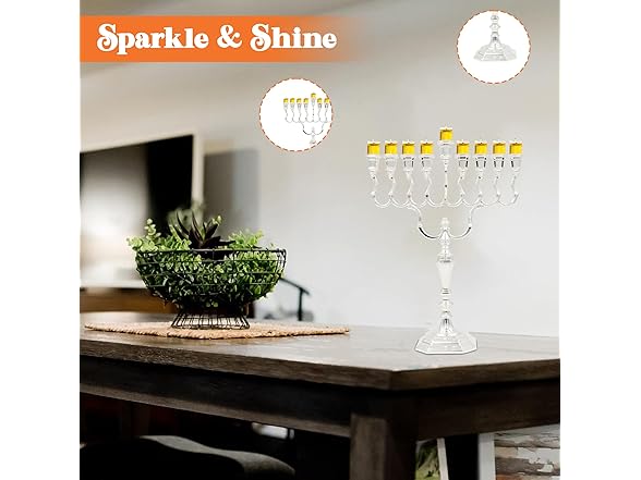 Majestic Silver-Plated Hanukkah Menorah