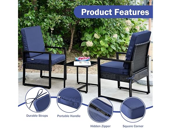 IPYNBAP Outdoor Chair Cushions 24x24x4