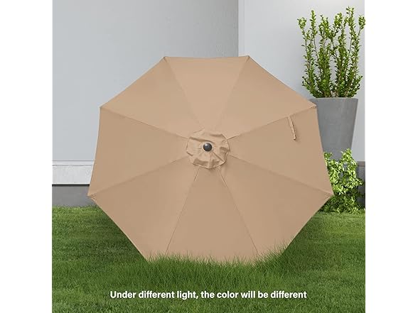 YSSOA 9' Patio Umbrella with 50lbs 20" Capacity Fillable Heavy Duty Round Base