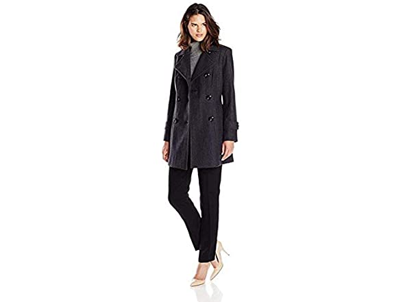 Classic Charcoal Wool Winter Coat (S)