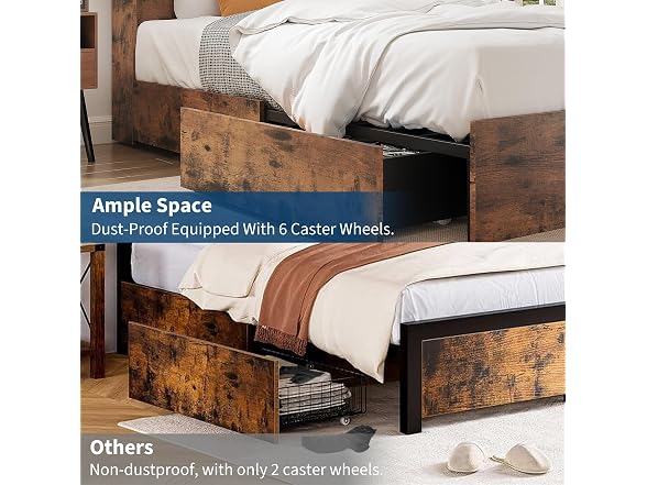 GarveeHome King Size Bed Frame