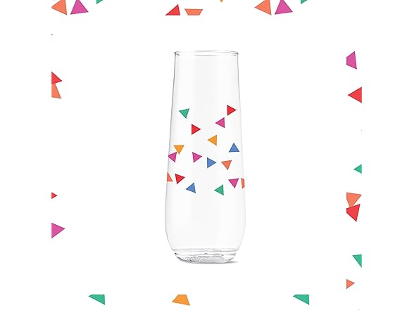 TOSSWARE 9oz Confetti Plastic Flute 6Pk