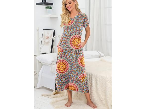 PrinStory Women (XXL) Long Nightgown Sleepwear
