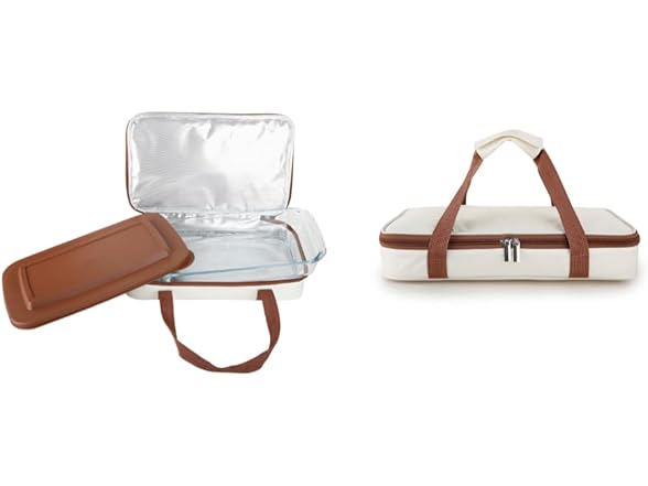 Le Regalo Glass Casserole with Insulated Carry Bag - 3 Quart 