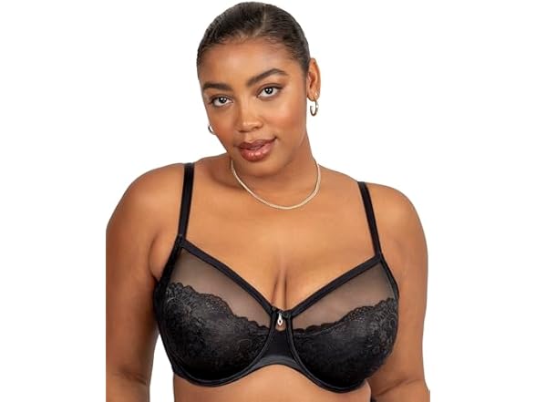 Curvy Couture Women's Bra Black (42C)