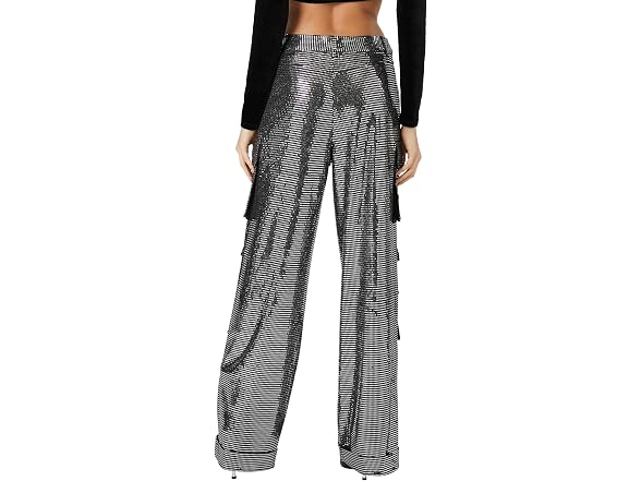 Forever 21 (L) Metallic Wide-Leg Cargo Pants