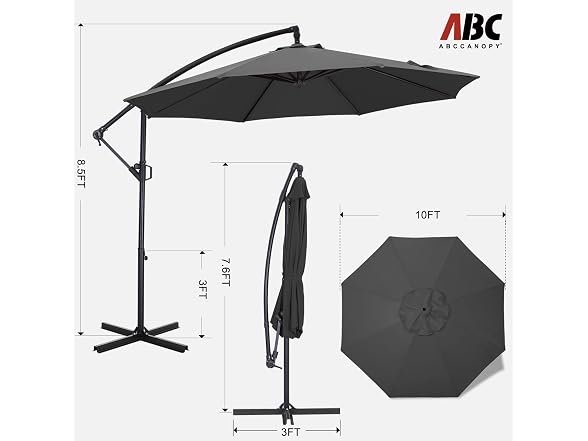 ABCCANOPY 10FT Cantilever Patio Umbrella