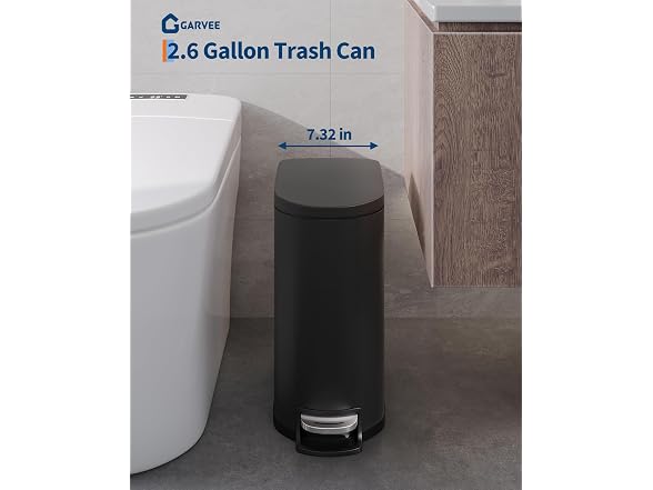 OUTLANE 2.6 Gal / 10L Stainless Steel Kitchen Trash Can Black