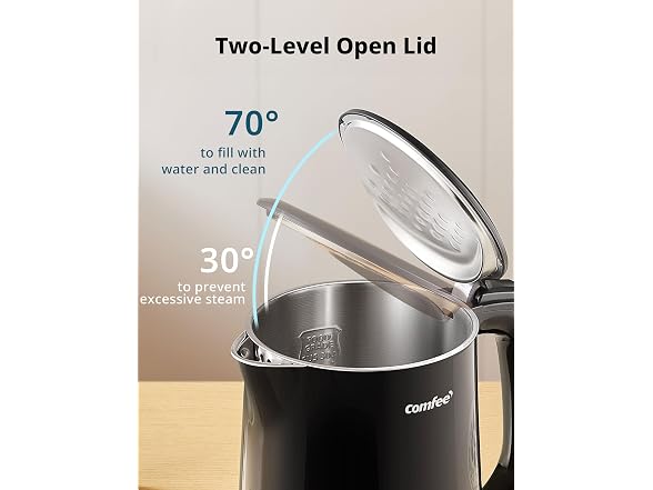 COMFEE' Stainless Steel Electric Kettle 1.5L, Black