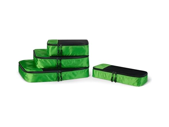 Amazon Essentials 4-Piece Packing Cubes Green
