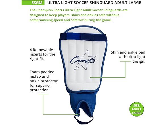 Champion Ultra Light Shin Guards, Large