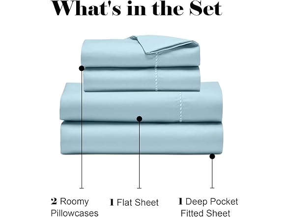 Superior 600 TC Cotton Blend 4PC Deep Pocket Sheet Set