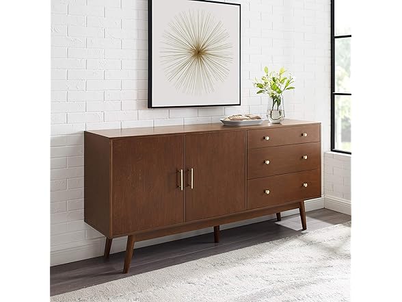 Walker Edison Mid-Century Modern Wood Kitchen Buffet