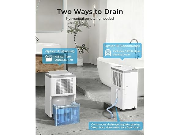 HOPSEN Dehumidifier with Drain Hose
