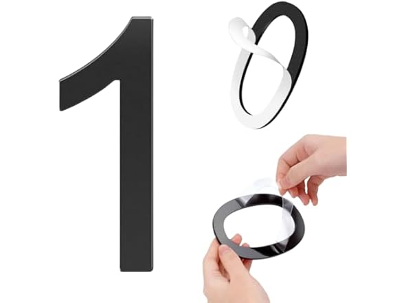 Number 1 8.5 Inch House Numbers Self-adhesive