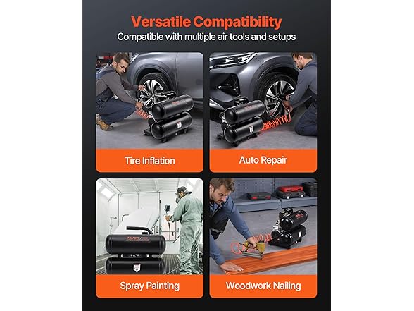 VEVOR Air Compressor, 4.6 Gallon Steel Tank
