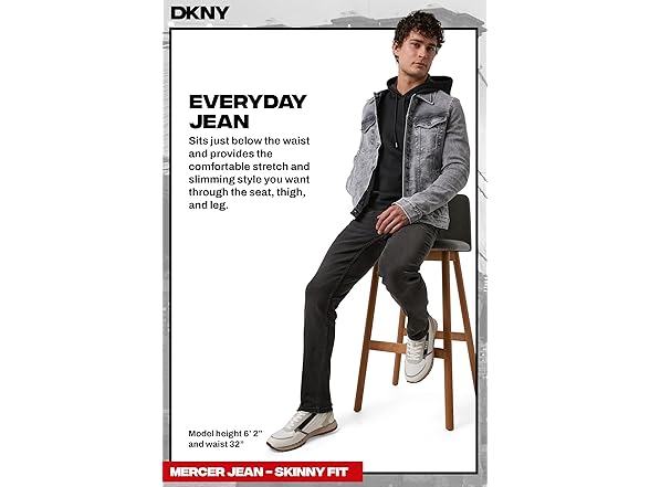 DKNY Mens Skinny Jeans for Men (36W x 30L)