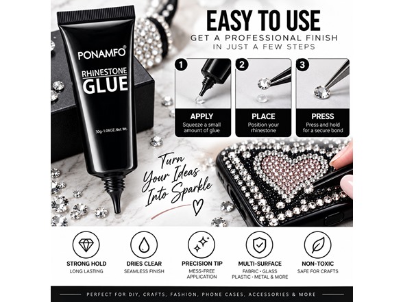 Rhinestone Glue for Nails and Crafts, 30g