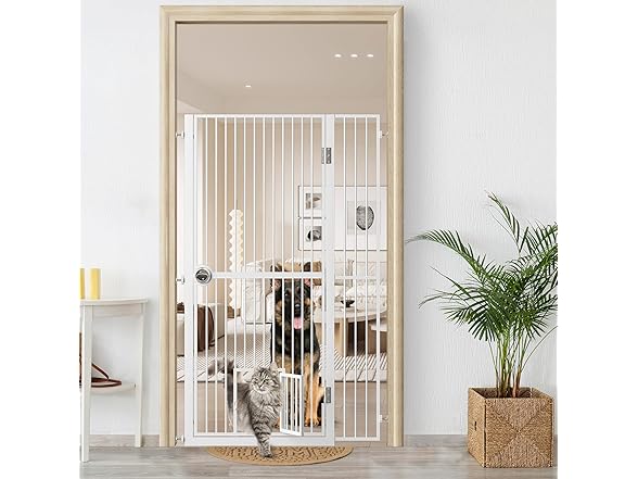 ROOMTEC 61" Extra Tall Cat Gate for Doorway, 38.4"-40.8"