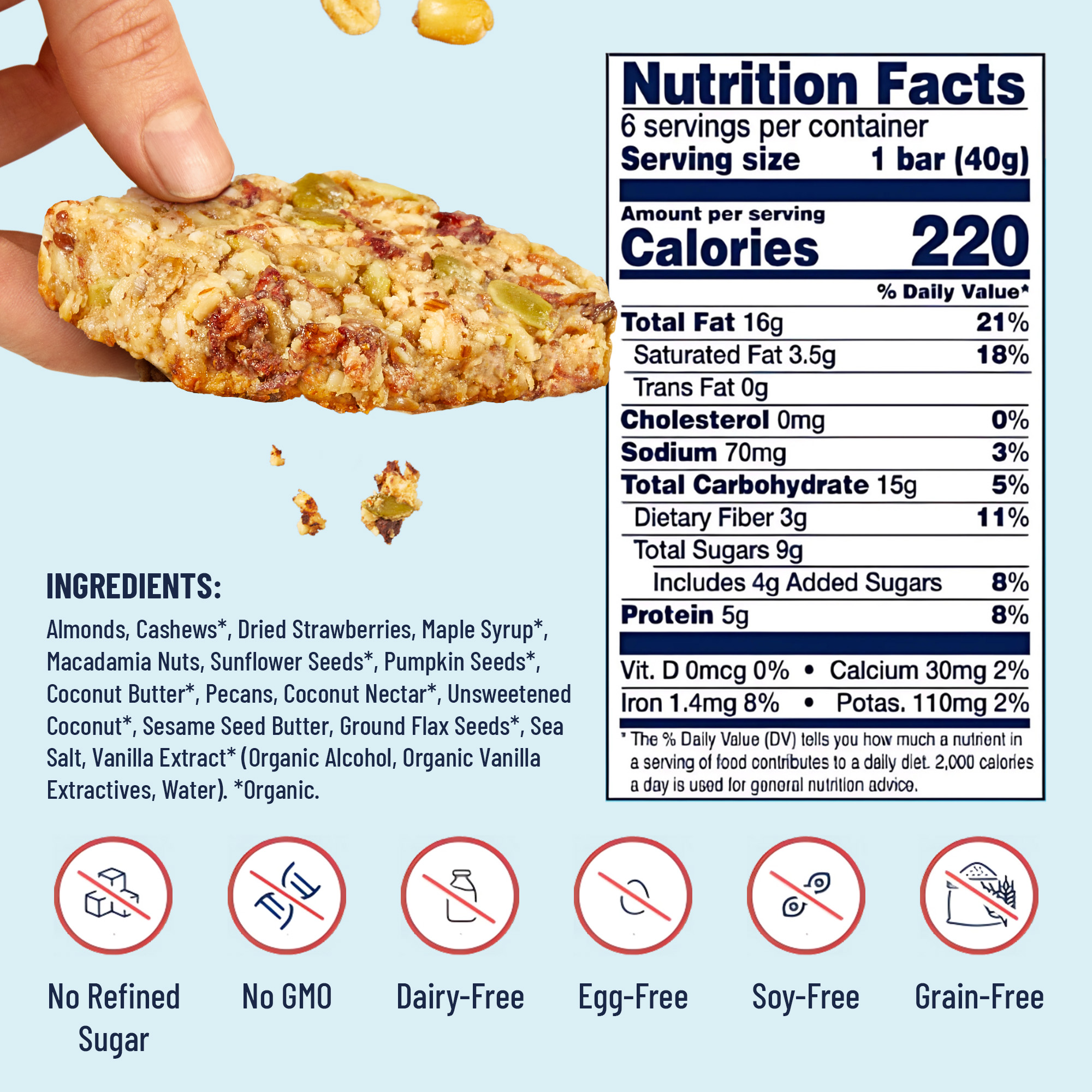 (18ct) YES BAR Gluten-free Snack Bars - Salty Sweet - Gallery 17