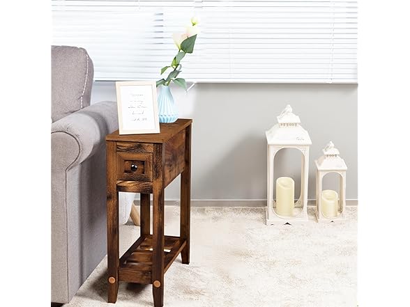 LUSUOWLZ Chairside Table with Charger