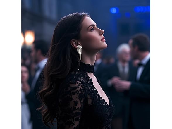 LOVE&CLOVER Black Dangling Earrings