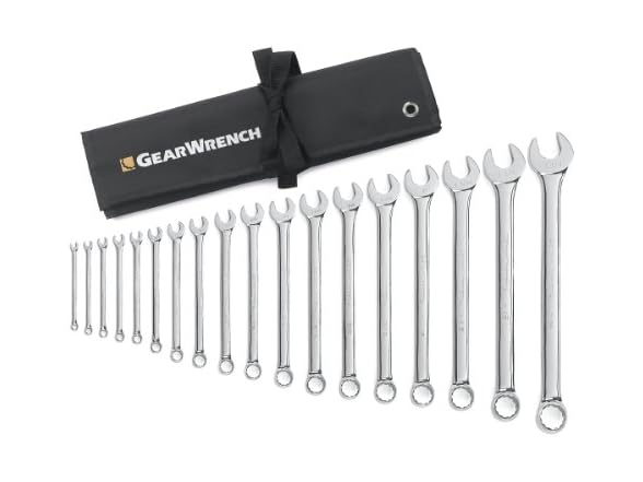 Gearwrench 81917 18 Pc 12pt. Wrench Set, Long Pattern, SAE
