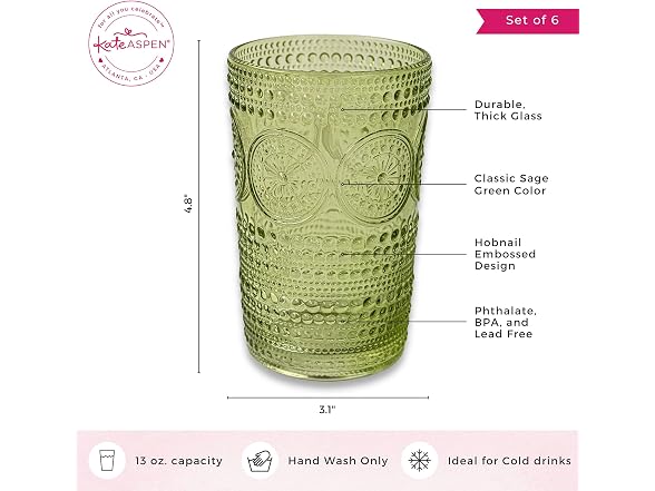 Kate Aspen Hobnail Beaded Floral Green