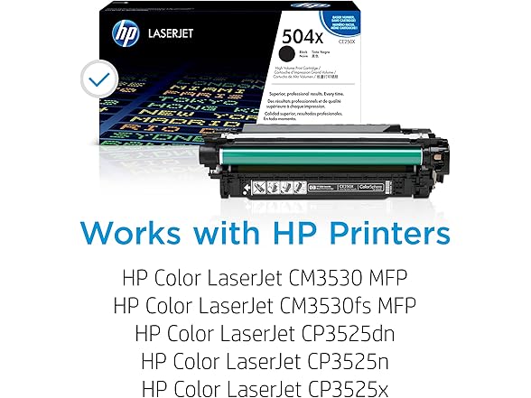 HP 504X (CE250X) Black High Yield Original LaserJet Toner Cartridge
