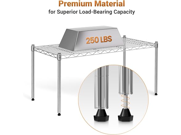 Simple Deluxe 1-Tier Shelving Units Chrome