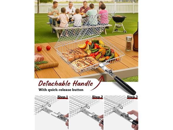 PitInnov 3pc Grill & Fish Basket Set