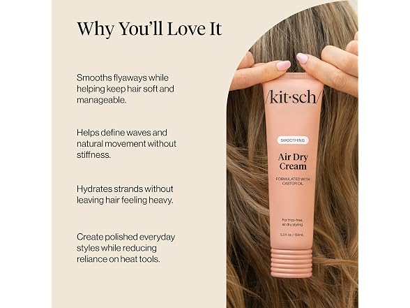 Kitsch Smoothing Air Dry Cream With Castor Oil