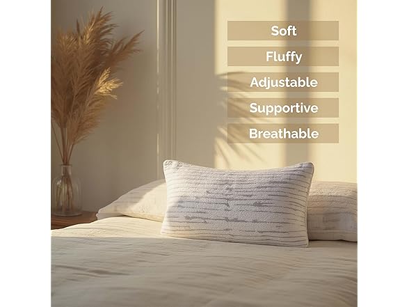 Clara Clark Memory Foam Pillows 6 Pack, Queen