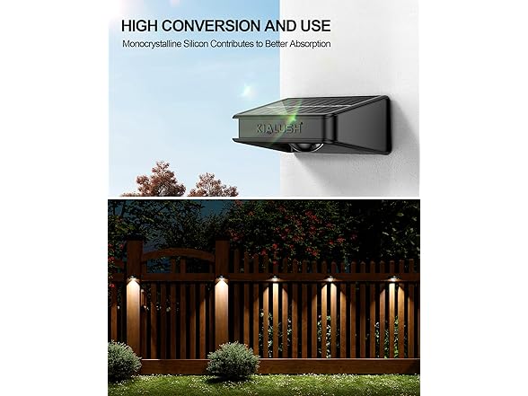 KIALUSH Solar Fence Lights 10 Pack