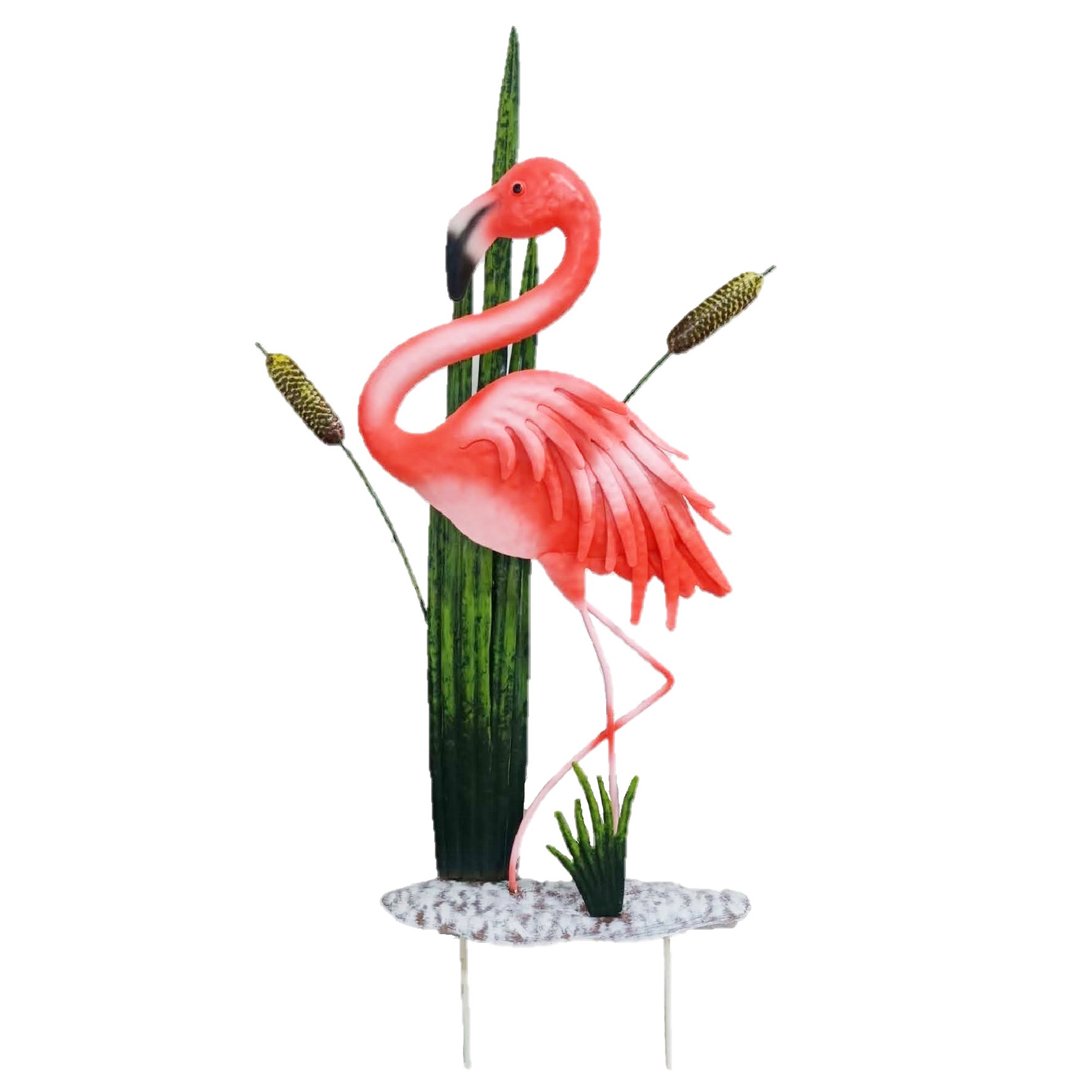 21.7" Iron Flamingo Stake - Gallery 2