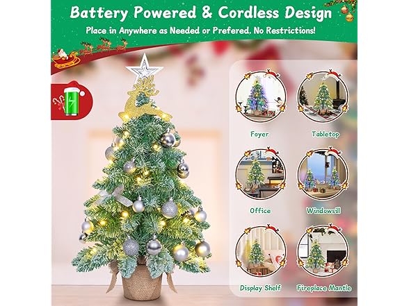 Bosceos 24" Mini Prelit Christmas Tree