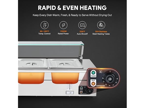 WILPREP 3-Pan Commercial Food Warmer