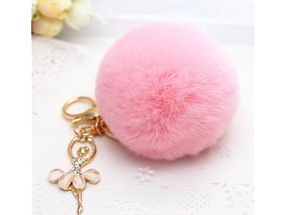 VesipaFly (S) Faux Fox Fur Pom Pom Ball Pendant