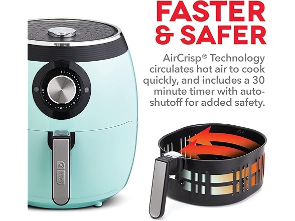 DASH Deluxe Air Fryer+Oven Cooker- Aqua