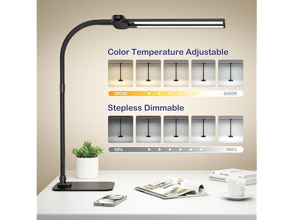24W LED Desk Lamp for Home Office