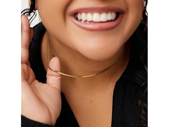 Ana Luisa Herringbone Chain 14K Gold Plated