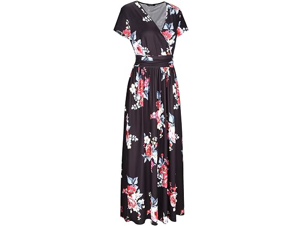 Ouges Women (XXL) Maxi V-Neck Pockets Summer Dress