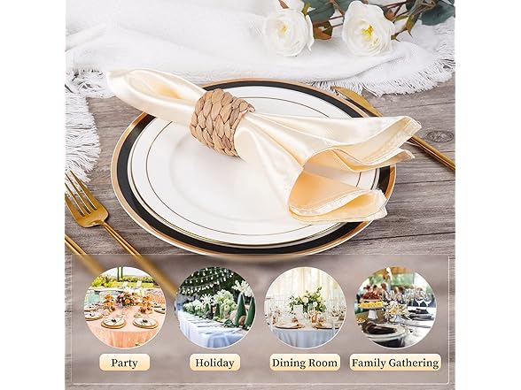 WOHIWO Napkin Rings Set of 12