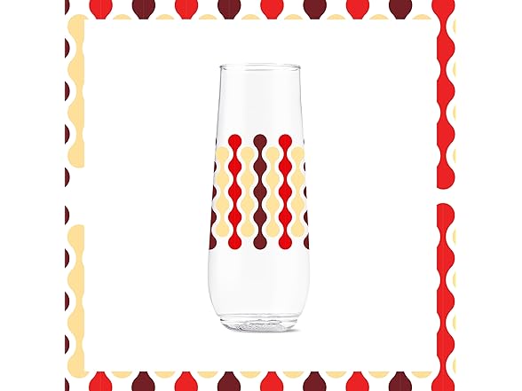 TOSSWARE 9oz Christmas Plastic Flute 6Pk