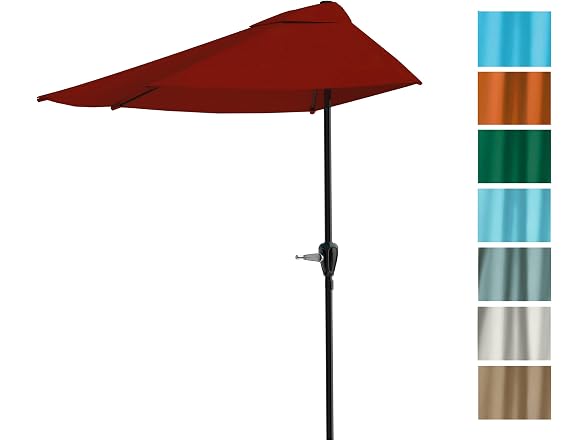 Half Umbrella Outdoor Patio Shade - 9ft