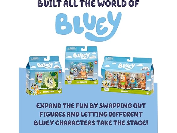 BLUEY Escape Convertible Vehicle Figures 4pk