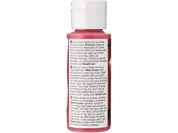 DecoArt Glamour Dust 2-Ounce Sizzling Red Glitter Paint